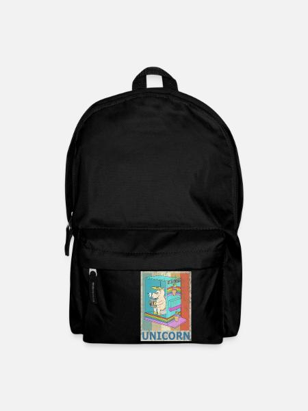 Unicorn Vintage Retro Style Grunge Unicorns - Backpack - black
