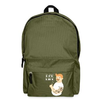 Motif de tatouage - Vie de papa - Encre d'art tatouée - Sac à dos - vert olive - Devant