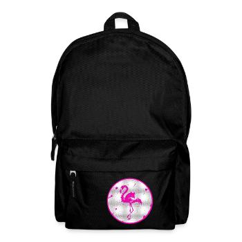 Pinker Flamingo - Rucksack - Schwarz - Vorne