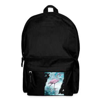 Flamant rose - Sac à dos - noir - Devant