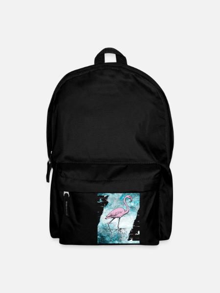 Rosa Flamingo - Rucksack - Schwarz