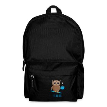 Nachteule mit Kaffee - Rucksack - Schwarz - Vorne