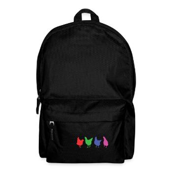 Huhn Hähnchen Hahn Henne Chicken Tier Shirt - Rucksack - Schwarz - Vorne