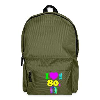 Ich liebe die 80er Jahre T-Shirt Neon Punk Rocker Glowing - Rucksack - Olivgrün - Vorne