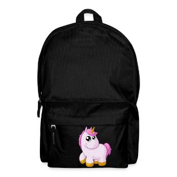 Licorne de dessin animé rose - Sac à dos - noir - Devant