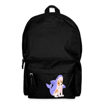 Chien en cadeau de chemise de costume de requin Chiens mignons - Sac à dos - noir - Devant