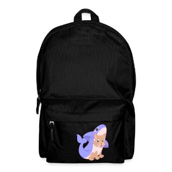 Cute cat in shark costume shirt gift cats - Backpack - black - Front