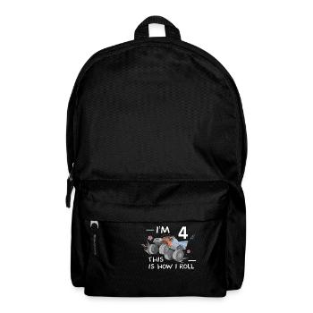 Cooles Monstertruck 4. Geburtstag Kinder Geschenk - Rucksack - Schwarz - Vorne
