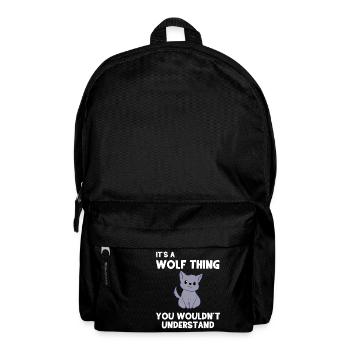 Wolf - Wolves - Wolffan - Gift - Wolf motive - Backpack - black - Front