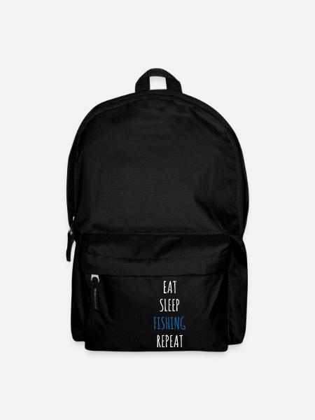 Fischer Angler Fischen Angeln Fisch Geschenkidee - Rucksack - Schwarz