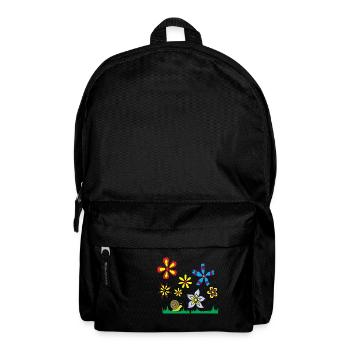 Snail on flower meadow - Backpack - black - Front
