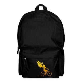 Woman on bicycle with wings angel gift - Backpack - black - Front