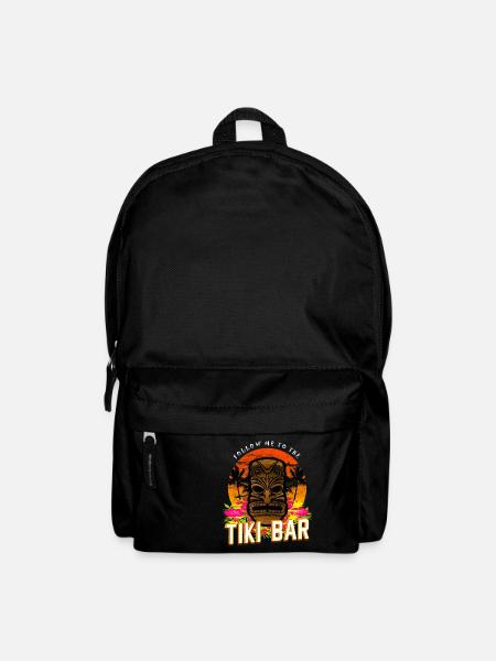 Suivez-moi au T-shirt hawaïen luau du Tiki Bar - Sac à dos - noir