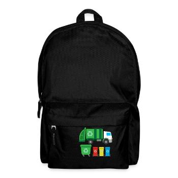 Müllwagen Zur Müllabfuhr Recycling I Geschenkidee - Rucksack - Schwarz - Vorne