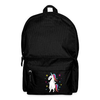 Einhorn - Licorne - Unicorn - Rucksack - Schwarz - Vorne