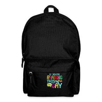 | du Mois de la fierté gaie Si vous lisez ceci, je suis gay - Sac à dos - noir - Devant