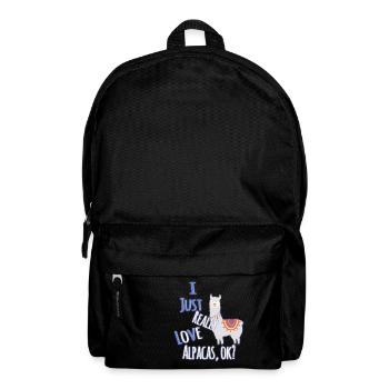 Cute & Funny I Just Really Love Alpacas, OK? - Backpack - black - Front