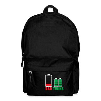 Father and twins batteries battery level - Backpack - black - Front