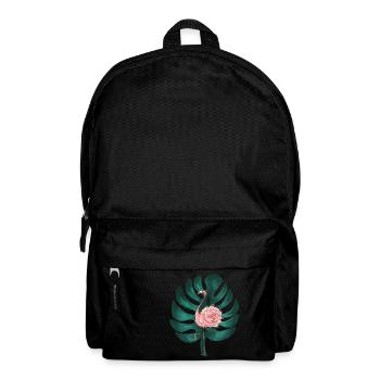 Flamingo Hawai Rose Blume Flower Tropic tropical M - Rucksack - Schwarz - Vorne