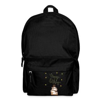 happy birthday kuchen torte geschenk gratulation - Rucksack - Schwarz - Vorne