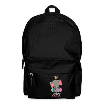 Elephant - Elephants - Easter - Happy Easter - Backpack - black - Front
