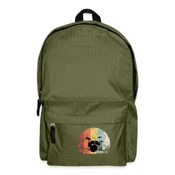 Schlagzeug Drummer Retro Grunge Geschenk trommeln - Rucksack - Olivgrün - Vorne