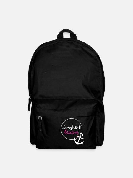 Kreuzfahrt Königin Spruch Anker Geschenkidee - Rucksack - Schwarz
