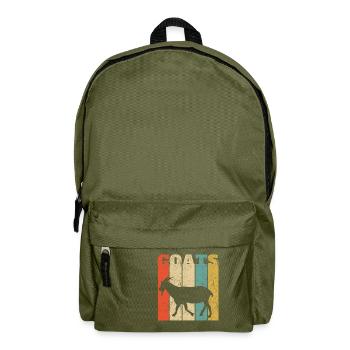 Retro Goat Silhouette - Backpack - olive green - Front