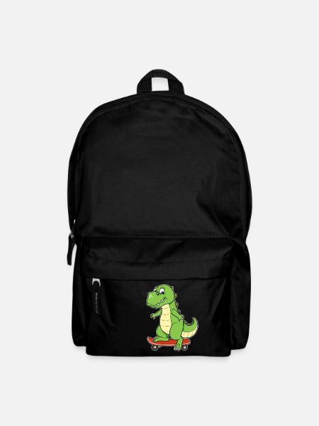 Dino Dinosaurier Skateboard T-Rex Skater Board - Rucksack - Schwarz