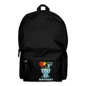 Netter 3. dritter Geburtstagselefant - Rucksack - Schwarz - Vorne