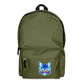Sommer Katze Sonnenbrille Faszination Geschenk - Rucksack - Olivgrün - Vorne
