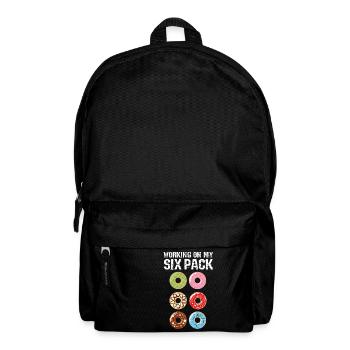 Funny Donut Design - Working on My SIX PACK - Backpack - black - Front