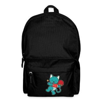 Fille de cadeau de joueur de tennis de table drôle de chat - Sac à dos - noir - Devant
