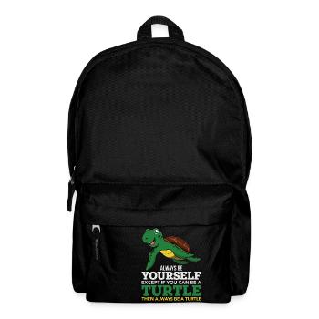 Funny Turtle Always Be Yourself Kids Gift - Backpack - black - Front