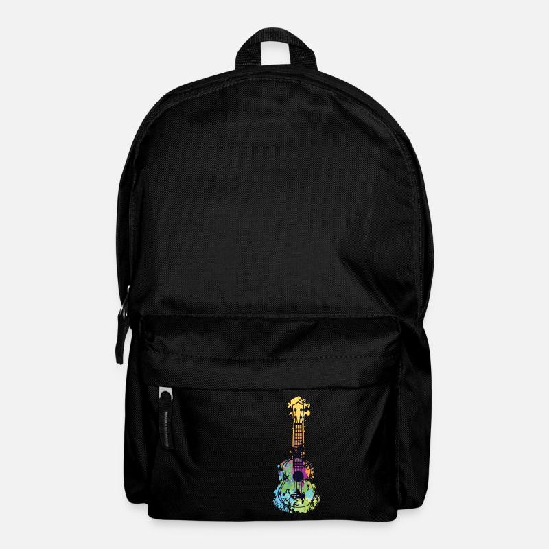 Ukulele guitar color rainbow musician gift - Backpack - black