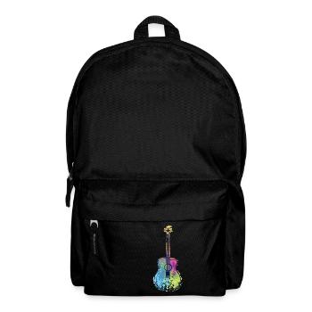 Guitarre Bunt Regenbogen Musik Instrument Geschenk - Rucksack - Schwarz - Vorne