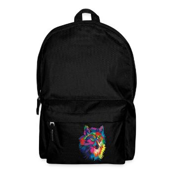 loup coloré - Sac à dos - noir - Devant