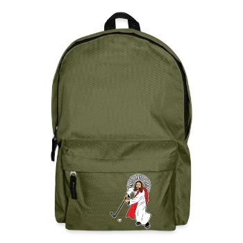 Jesus Christus Hockey Eishockey Team Sport Freak - Rucksack - Olivgrün - Vorne