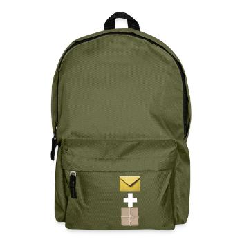 Post und Paketbote Arbeitstshirt Illustration - Rucksack - Olivgrün - Vorne