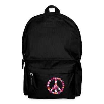 Flower power peace sign peace hippie - Backpack - black - Front