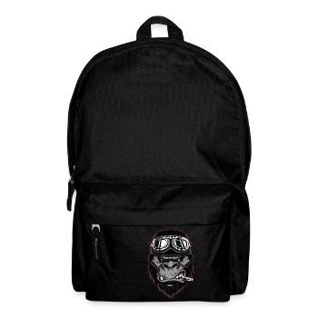 Biker Gorilla Motorrad Silberrücken Affe Geschenk - Rucksack - Schwarz - Vorne