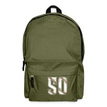 #50 maillot de baseball numéro 50 Vintage - Sac à dos - vert olive - Devant