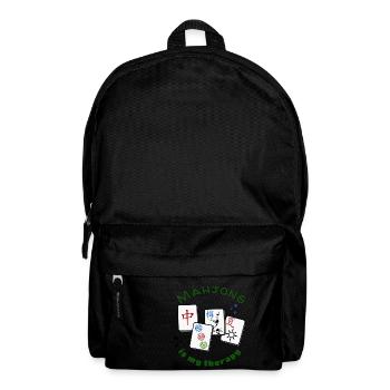Mahjong Mah jongg game is my therapy set, gifts, - Backpack - black - Front
