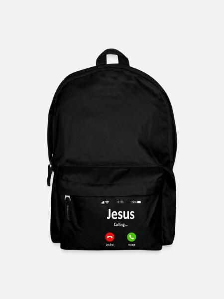 Jesus Is Calling Funny Religious Gift - Backpack - black