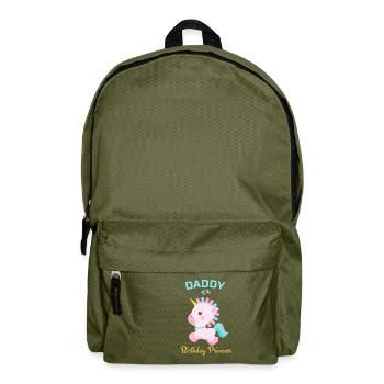 Papa d'anniversaire cadeau princesse Bday Party Licorne - Sac à dos - vert olive - Devant