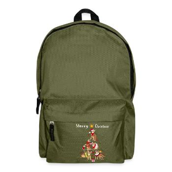 Chat abyssin arbre de noël chat noel - Sac à dos - vert olive - Devant