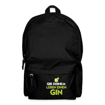 Gib deinem Leben einen gin - Rucksack - Schwarz - Vorne