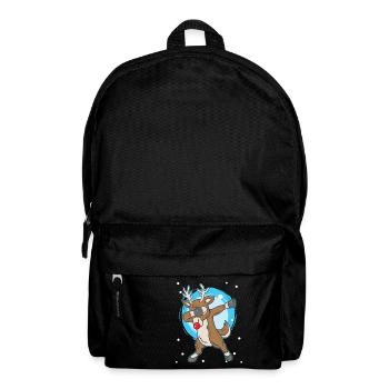 Weihnachten Rentier Rudolf Dab Rote Nase - Rucksack - Schwarz - Vorne