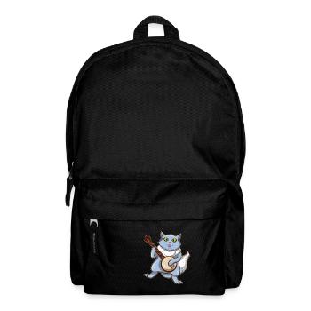 Katze Spielt Banjo Mandoline Banjospieler - Rucksack - Schwarz - Vorne