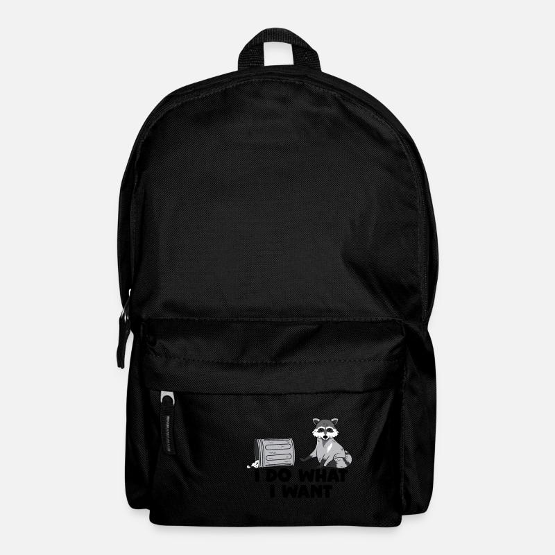 Waschbär I do what i want - Rucksack - Schwarz